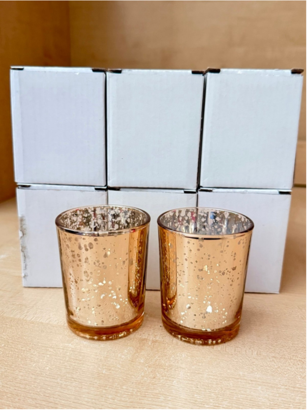 10 Gold Metallic Gold Mercury Votive Candle Holders